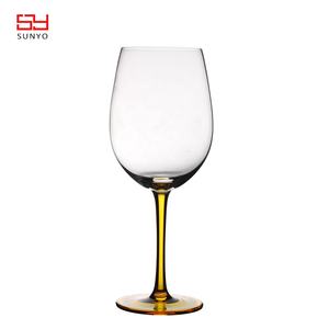 赤ワイングラスカスタマイズ緑色ステムワイングラス在庫あり - Product Image 3