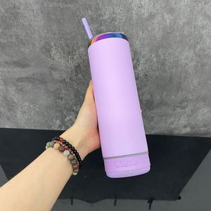 Custom logo Matt Macaron Rainbow Plated 20oz Speaker <b>Music</b> Tumbler With Straw for Laser Engrave - Product Image 4