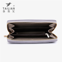 Dompet wanita kapasitas besar bordir mode baru 2025 tas Clutch panjang dengan penutup ritsleting lapisan poliester grosir