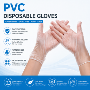 <span class=keywords><strong>Gants</strong></span> jetables en PVC transparents, sans poudre, adaptés aux aliments, résistants aux produits chimiques, compatibles avec les écrans tactiles, imperméables, antistatiques pour la cuisine et l'industrie - Product Image 1