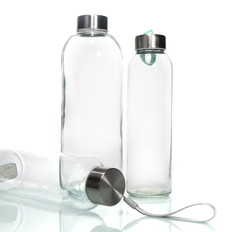 500Ml 750Ml 1000Ml Bpa ücretsiz çevre dostu çift duvarlı uzun borosilikat cam çay demlik su şişesi
