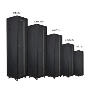 4u 9u 6u Standaard Datacenter Server Rack Staande Glazen Deur Netwerkkast