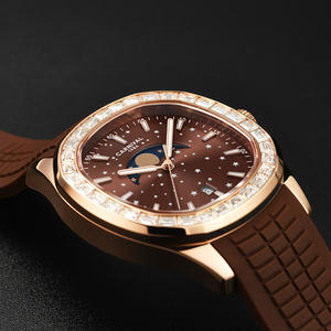 CARNIVAL 41 毫米椭圆形机械手表，不锈钢表壳，橡胶表带，豪华冰晶镶嵌表壳 - Product Image 2