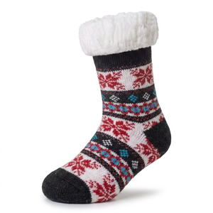 Chaussettes d'intérieur en tricot à double couche Sherpa, antidérapantes, super chaudes, avec motif cœur mignon, pour <span class=keywords><strong>femmes</strong></span>, hiver 2026, Noël - Product Image 4