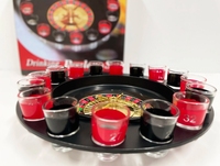 Jeu de roulette de fête avec 16 verres à shot