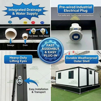 Rumah Kontainer Ekspansi Mewah 20FT 2 Kamar Tidur, Rumah Mungil Prefabrikasi untuk Halaman Belakang, ADU, Airbnb