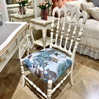 Chaise de loisirs à la maison classique sans bras de chaise antique sculptée en bois massif français FS-117