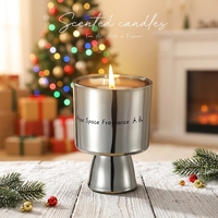 Bougie parfumée en métal avec logo personnalisé, faite à la main en cire de soja, cadeau de Noël, décoration d'intérieur, parfum longue durée