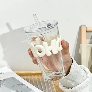 แก้วน้ำผลไม้ ชานม กาแฟ สำหรับผู้หญิง รุ่นใหม่ ปี 2026 แก้วน้ำสวยงามสำหรับฤดูร้อน พร้อมฝาและหลอดดูด เหมาะสำหรับดื่มที่บ้านในช่วงฤดูร้อน - Product Image 5