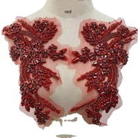 Offre Spéciale mariée cristal Patch Fuchsia strass corsage perlé Applique or Rose pour ceinture robe d'épaule