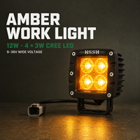 Nouveau phare de travail LED HSSH pour moto, étanche IP69K, 12V, en aluminium, pour tout-terrain, ambre, 6500K