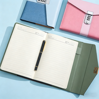 Carnet d'affaires personnalisable en similicuir rigide avec verrouillage par mot de passe, journal sécurisé pour cadeaux d'entreprise et usage professionnel