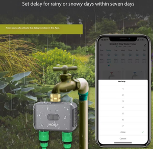 Valve d'irrigation intelligente Doodle Smart Home Garden à 2 voies avec commande à distance par application, minuterie d'arrosage à double sortie - Product Image 3