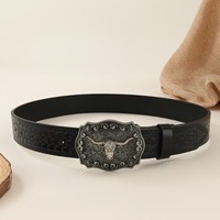 Ceinture en alliage pour homme, style vintage robuste, boucle à plaque, durable, attrayante, haut de gamme, style américain, pour vêtements d'extérieur
