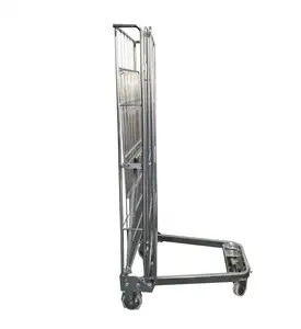 Warehouse Storage Transport Three-side Folding Wire Mesh Roll Container Rolling Cart Cage Trolley
