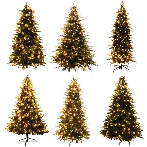 Duoyou personalizado al por mayor hogar DIY de lujo artificial decoración de Navidad soporte de lujo preiluminado árbol de Navidad