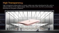 Film LED transparent adhésif pour écran, film pour vitrine de centre commercial, écran intelligent P10 avec HDR10+ et résolution 4K/8K