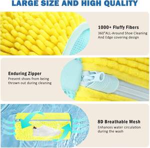Bolsa de malla nueva de gran tamaño para limpieza de zapatillas con cremallera, ideal para lavar ropa en casa sin esfuerzo. - Product Image 4