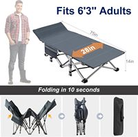 Lit de camping pour adulte 28 pouces extra large, robuste, en Oxford 1200D, pliable, en métal, portable, avec sac de transport pour la chambre à coucher et l'extérieur