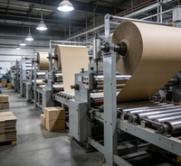 Papier ondulé recyclé écologique, moyen, 110-180 g/m², en rouleau/feuille, pour l'industrie de l'emballage