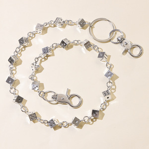 Dice Waist <b>Chain</b> Zinc Alloy Single Layer For Daily Wear Hip Hop Rock Style - Product Image 3