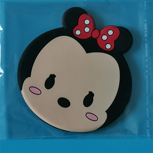 Nhà Máy Trực Tiếp Thân Thiện Với Môi Cầm Tay Nhỏ Gọn Trang Điểm Gương Silicone + Kính Phim Hoạt Hình Động Vật Thiết Kế Dịch Vụ Cắt Túi Gương - Product Image 3