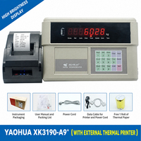 Indicador de Peso para Báscula Industrial XK3190-A9, 1 Millón de Códigos, A/D RS232/485, Compatible con 8 Celdas de Carga, Batería Recargable