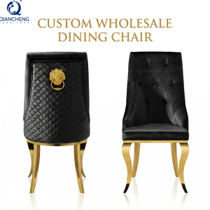 Lot de Chaises de Salle à Manger de Luxe en Velours pour Cuisine, Style Contemporain Italien Rembourré, Tissu Européen - Product Image 1
