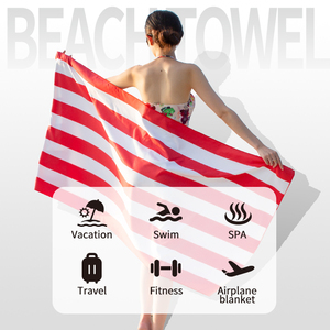 Toalla de playa de microfibra con estampado personalizado, tamaño doble, microfibra, sin arena, con bolsillo para adultos - Product Image 6