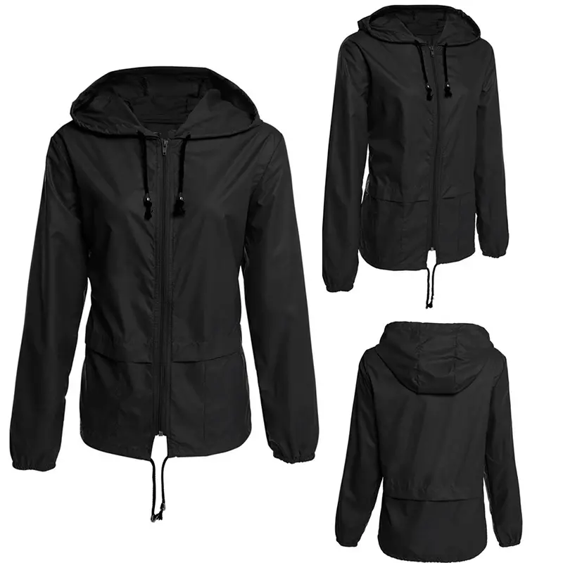 Light duty polyester black bike pocket adults womens manufacturers thin hooded trench rain_coat jacket rain coat waterproof