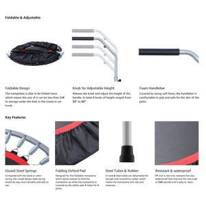 แทรมโพลีนขนาดเล็กพับได้สำหรับออกกำลังกายเล่นฟิตเนสแทรมโพลีนโฟมปรับได้ - Product Image 5