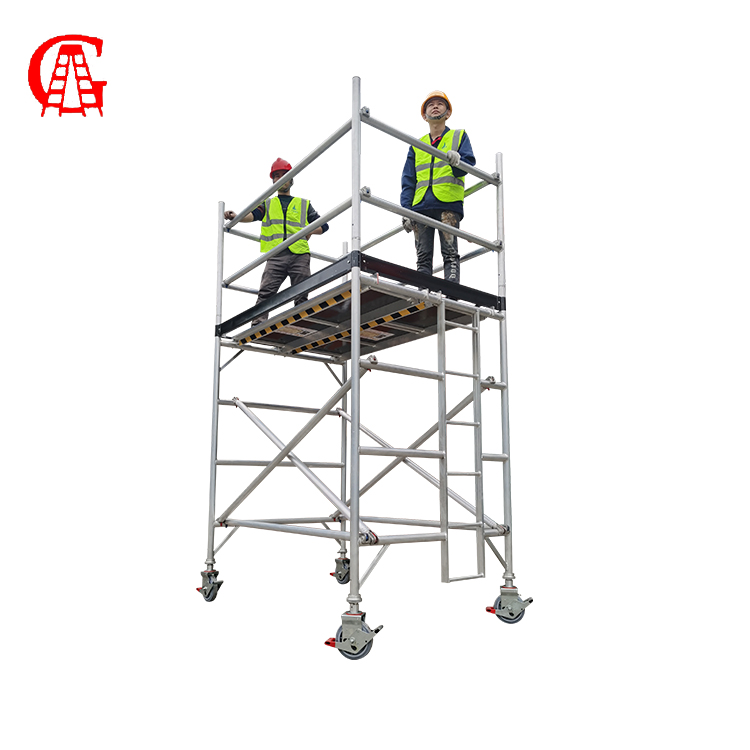 Aluminum Material Scaffold Feature Step Platform Foldable Scaffolding Ladder