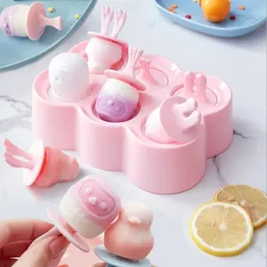 Cetakan silikon musim panas mode baki es batu harga langsung pabrik cetakan es loli murah pembuat es krim kartun untuk DIY anak dewasa