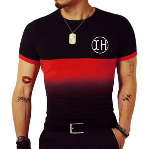 T-<span class=keywords><strong>shirt</strong></span> décontracté pour homme à manches courtes et col rond, dégradé de couleurs, style sport fitness, idéal pour l'été - Product Image 6