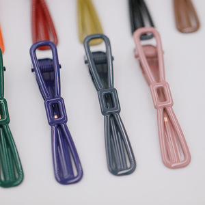 <b>Bow</b> Tie Hollow Duckbill Hair <b>Clip</b> 80x14mm Solid Color Daily Use Girly Bangs <b>Clip</b> - Product Image 4