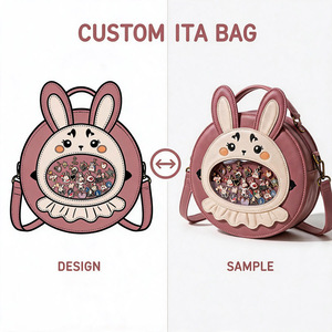 Bolso Bandolera Personalizado de Cuero PU con Diseño de Conejo Payaso y Patrón de Dibujos Animados, con Solapa y Cierre, para Mujer - Product Image 1