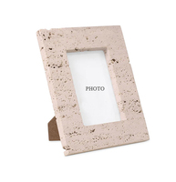 Cadre rectangulaire en marbre naturel au design moderne pour cadres photo de table, décoration intérieure et anniversaire