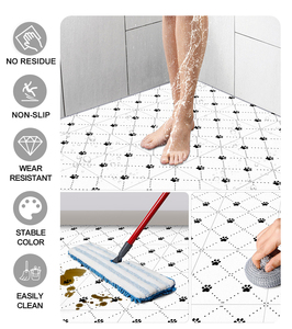 Home Decor <strong>Stick</strong> <strong>on</strong> Self Adhesive Vinyl <strong>Floor</strong> <strong>Tile</strong> Peel and <strong>Stick</strong> <strong>Floor</strong> <strong>Tiles</strong> with Dog Paw Figure - Product Image 4