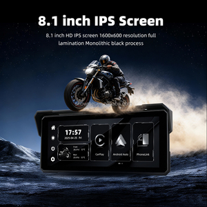 Pantalla de Navegación para Motocicleta de 8.1 Pulgadas, Impermeable, Extraíble, con WiFi, Bluetooth, CarPlay Inalámbrico, Android Auto, GPS, TPM - Product Image 1