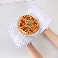Maniques de cuisine imprimées sur mesure en Polyester blanc résistant à la chaleur avec poche et gant de cuisine pour impression par sublimation