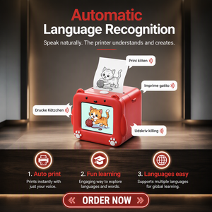 Stickerbox KI-Sprachgesteuerter Mini-Barcode-Drucker 57mm Papierrollen 300 DPI Kinder Tragbarer Thermischer Tintenloser Drucker Ab 5 Jahren Auf Lager - Product Image 3