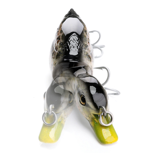 Venta directa de fábrica de topwater flotante doble articulado cebos 3D ojo pato gran pesca señuelos para bass / pike / musky - Product Image 5
