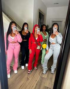 2025年秋トレンドレディース服 スウェットスーツ レディースカジュアルプリントパーカーパンツ 冬服 レディースツーピースセット - Product Image 2