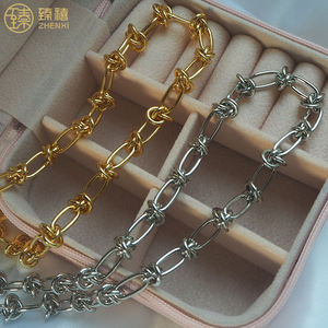 Zhenzxi-<span class=keywords><strong>Cadena</strong></span> de diseño de nudo grueso para <span class=keywords><strong>hombre</strong></span> y mujer, collar de latón amarillo de alta calidad, oro de 18K, resistente al deslustre, gran oferta de <span class=keywords><strong>Amazon</strong></span> - Product Image 4