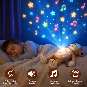 Proyector de Cielo Estrellado Personalizado, Luz Nocturna, Peluche de Mono, Juguete de Peluche para Dormir con Canciones de Cuna y Sonidos de la Naturaleza - Product Image 2