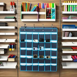 Organizador de pared de tela Oxford para teléfonos celulares con 30 bolsillos transparentes para aulas, venta al por mayor - Product Image 3
