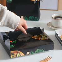 Boîte à pizza en papier kraft coloré, légère et durable, commande en gros, vente chaude, boîte en carton pliable personnalisable en couleur intégrale HuiLong