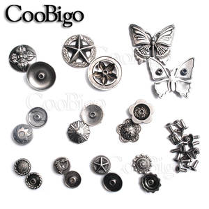 Conjuntos de Conchos de Pewter, tachuelas de remache, pinchos Punk Rock, cuero, artesanía, zapatos, bolsa, Collar de mascotas, decoración artesanal, Escudo de <span class=keywords><strong>estrella</strong></span> de mariposa, 100 Uds. - Product Image 5