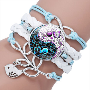 Bracelet multicouche tissé à la main pour hommes et femmes, <span class=keywords><strong>Yin</strong></span> <span class=keywords><strong>Yang</strong></span> Tai Chi, éléments chinois, bracelets à breloques à la mode, choix populaire - Product Image 4