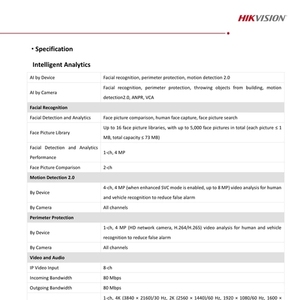 <span class=keywords><strong>DAHUA</strong></span> Version anglaise DS-7608NXI-K1 <span class=keywords><strong>Enregistreur</strong></span> NVR 8 voies à disque unique 4K 1 canal avec reconnaissance faciale H.264/H.265 - Product Image 3
